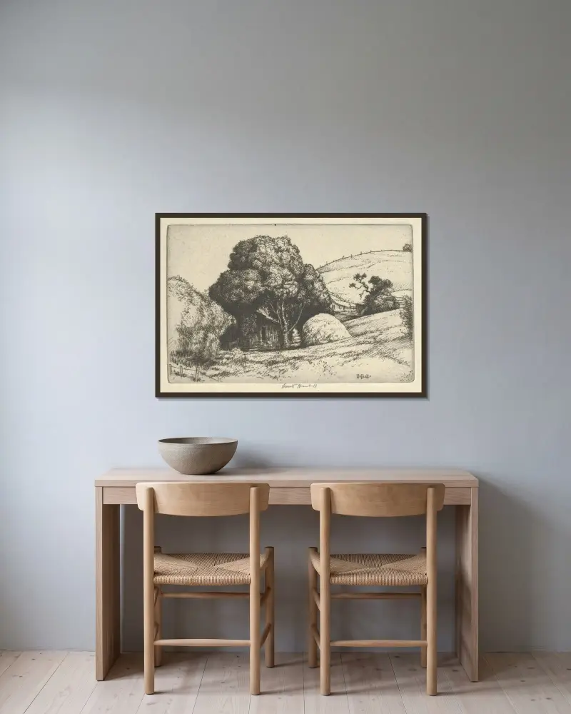 Haystack, Ernest Haskell w ramie na ścianie
