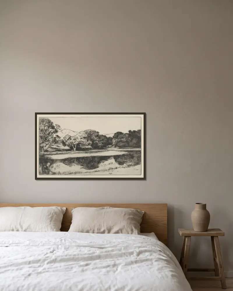 Large Pool von Ernest Haskell gerahmt an einer Wand