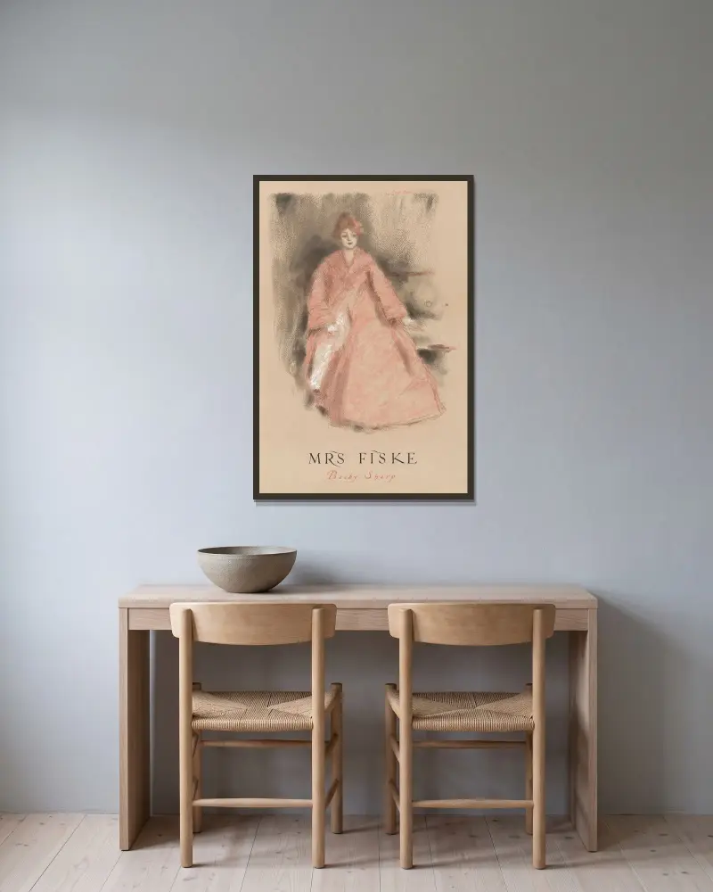 Mrs. Fiske, Becky Sharp av Ernest Haskell inramad på en vägg