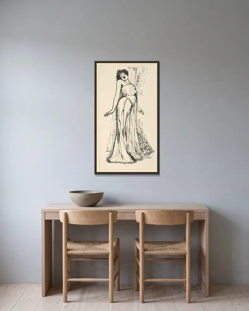 Olga Nethersole von Ernest Haskell gerahmt an einer Wand