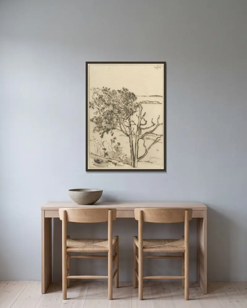 Ragged Tree – Maine av Ernest Haskell inramad på en vägg
