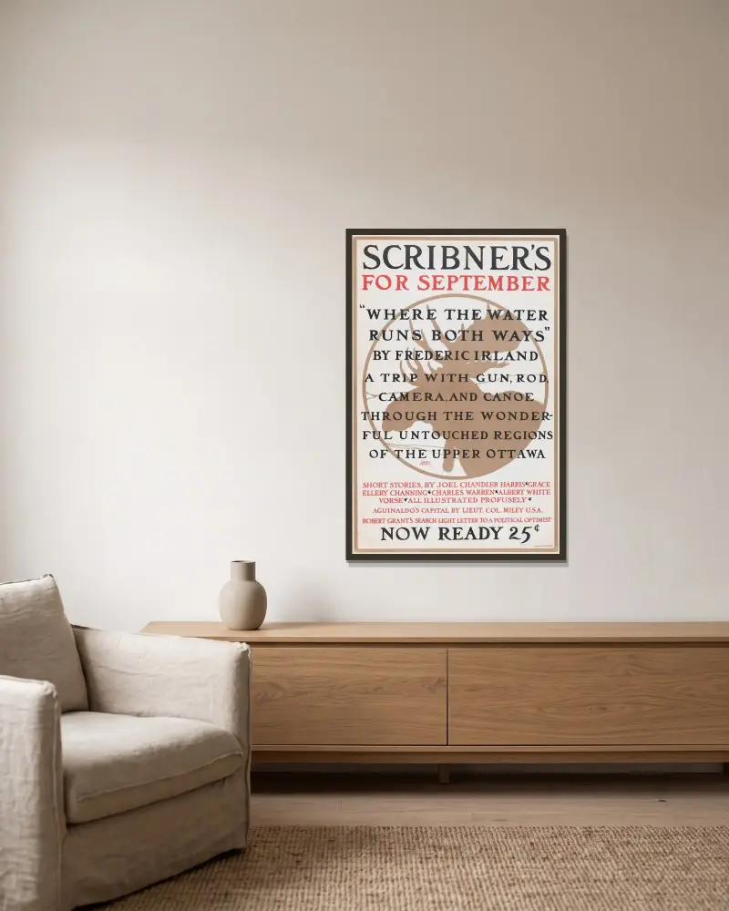Scribner’s for September, Ernest Haskell w ramie na ścianie