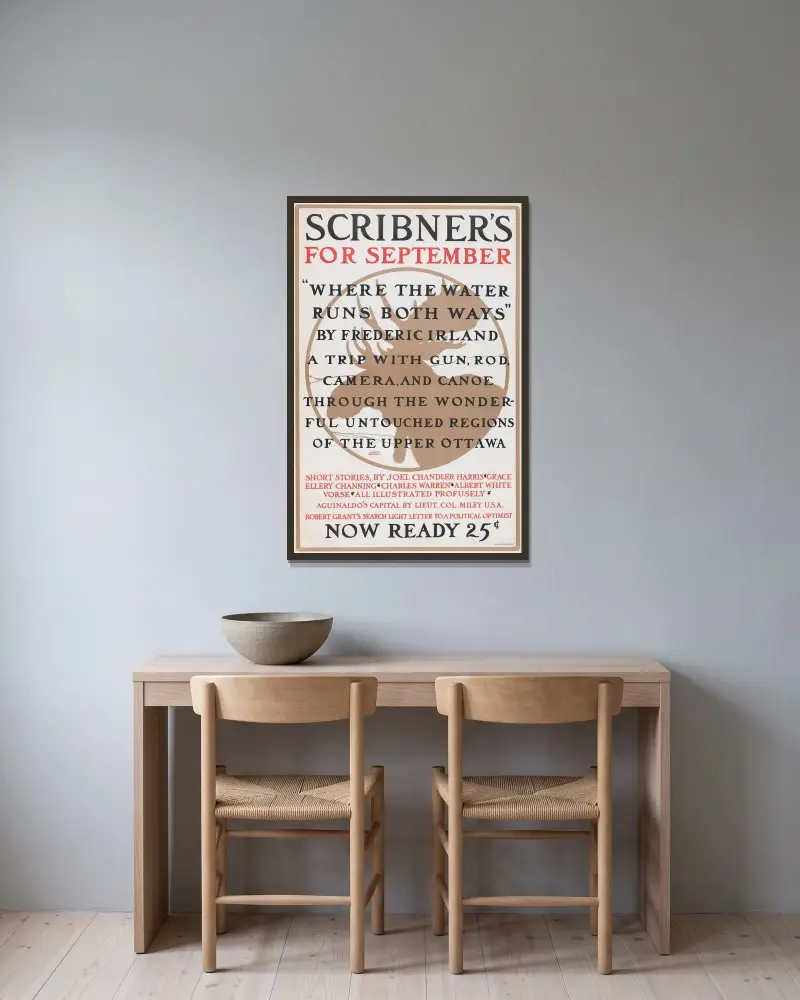 Scribner’s for September, Ernest Haskell w ramie na ścianie