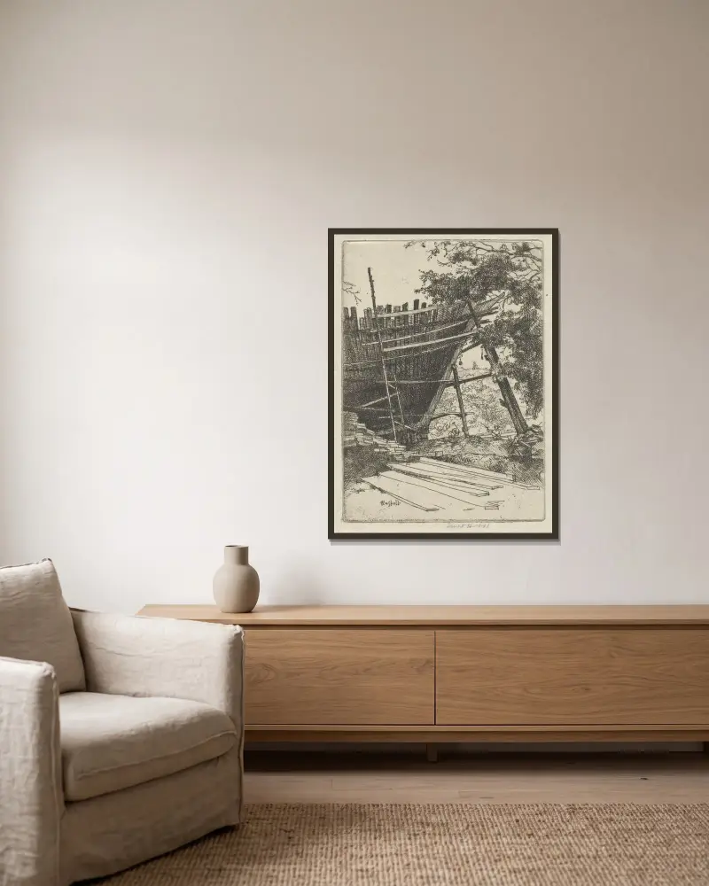 Ship’s Stem von Ernest Haskell gerahmt an einer Wand
