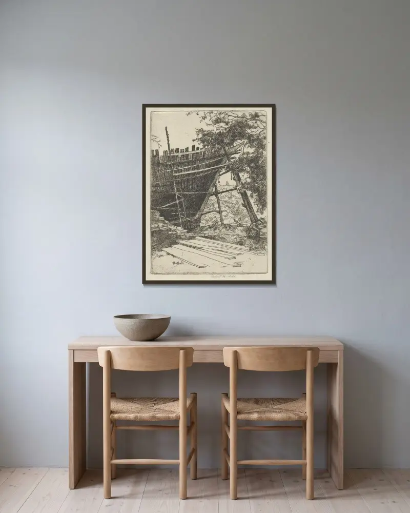 Ship’s Stem von Ernest Haskell gerahmt an einer Wand
