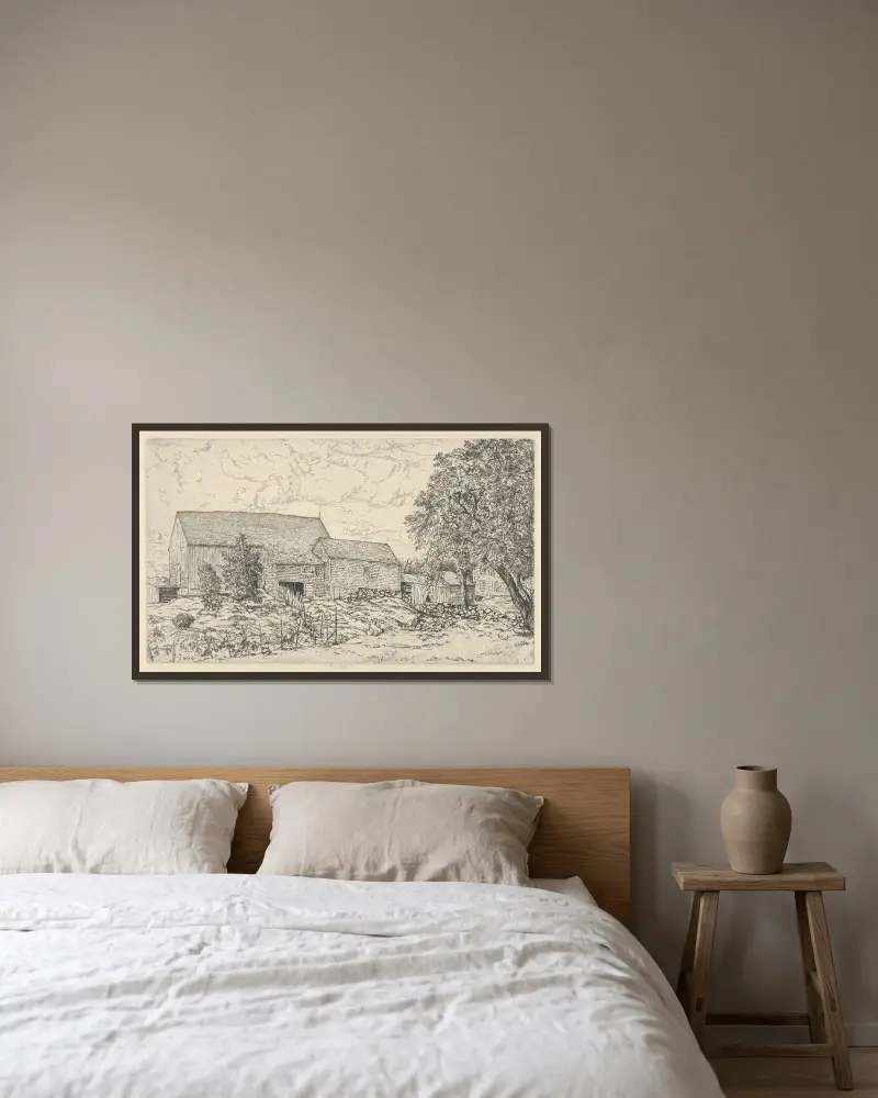 The Barn, Ernest Haskell w ramie na ścianie