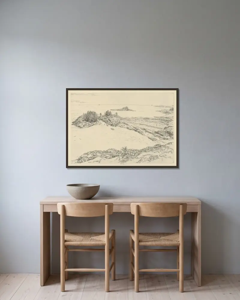 Picknicken av Ernest Haskell inramad på en vägg