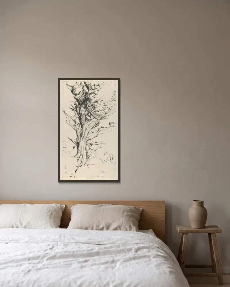 Der Torse der Hexe von Ernest Haskell gerahmt an einer Wand