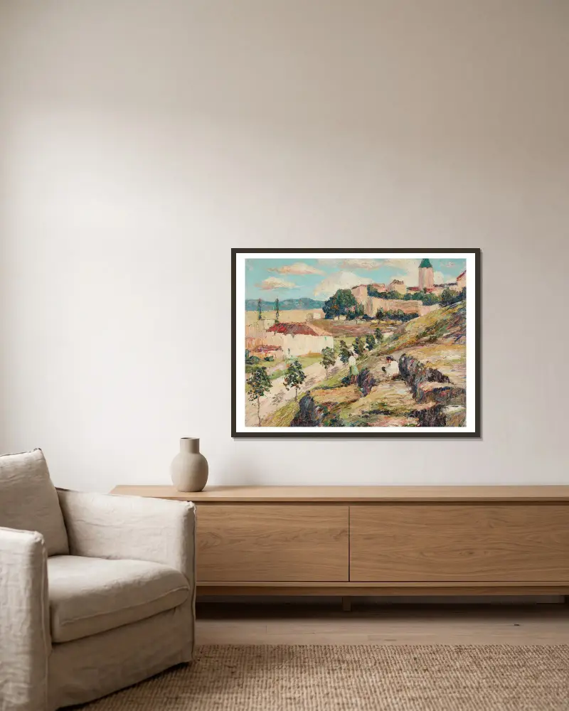 Ein heller Tag, Spanien (Segovia) von Ernest Lawson gerahmt an einer Wand