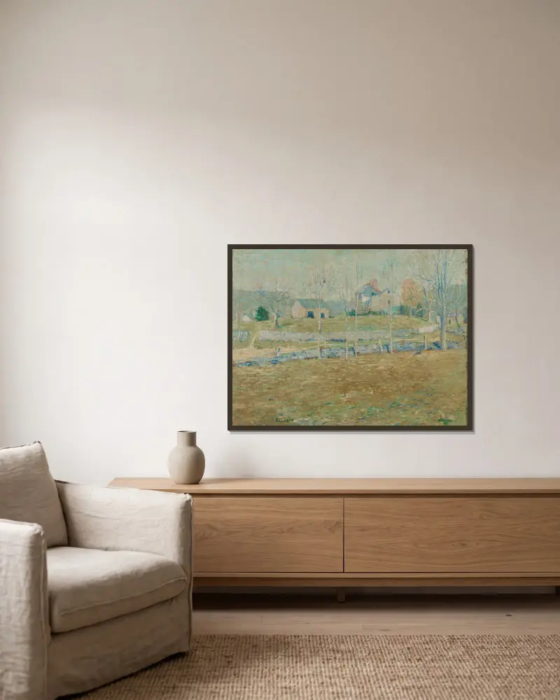 Ein verlassener Bauernhof von Ernest Lawson gerahmt an einer Wand