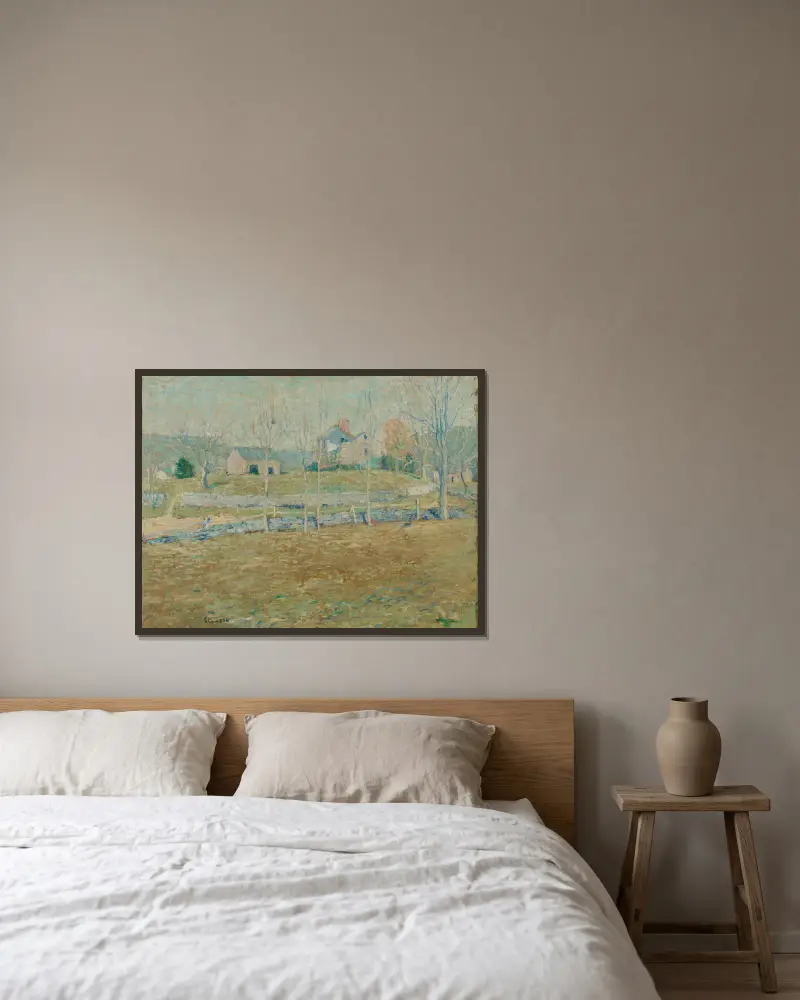 Ein verlassener Bauernhof von Ernest Lawson gerahmt an einer Wand