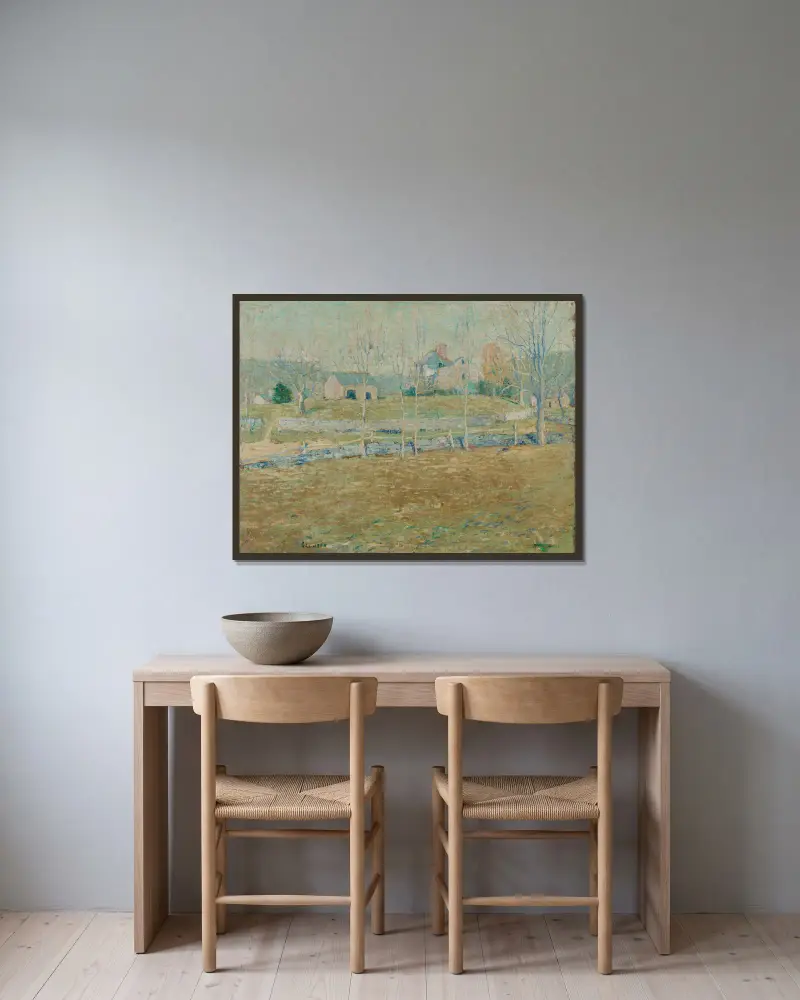 Ein verlassener Bauernhof von Ernest Lawson gerahmt an einer Wand