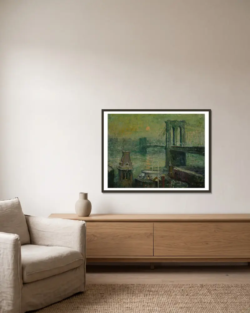 Brooklyn Bridge, Ernest Lawson w ramie na ścianie