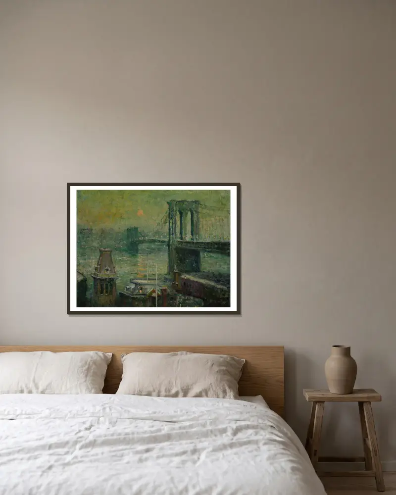 Brooklyn Bridge, Ernest Lawson w ramie na ścianie