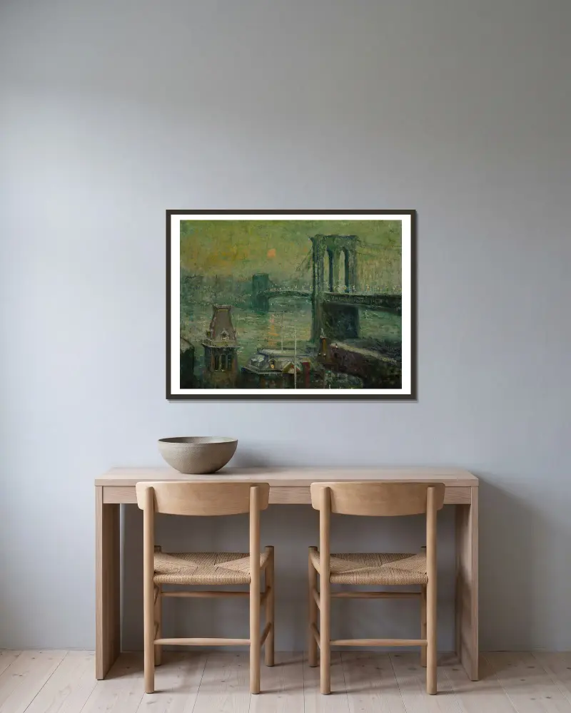Brooklyn Bridge, Ernest Lawson w ramie na ścianie
