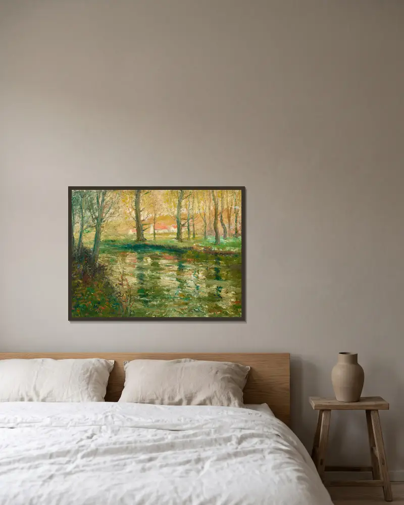 Rote Dächer von Ernest Lawson gerahmt an einer Wand
