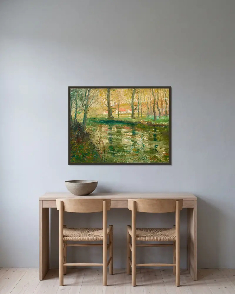 Rote Dächer von Ernest Lawson gerahmt an einer Wand