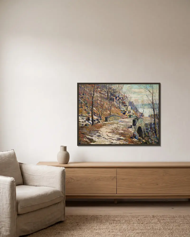 Die Palisades hinabführende Straße von Ernest Lawson gerahmt an einer Wand