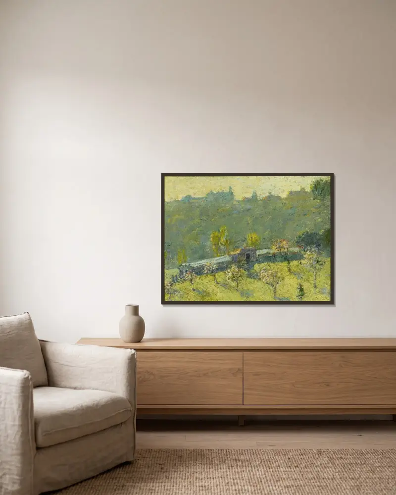 Vår av Ernest Lawson inramad på en vägg