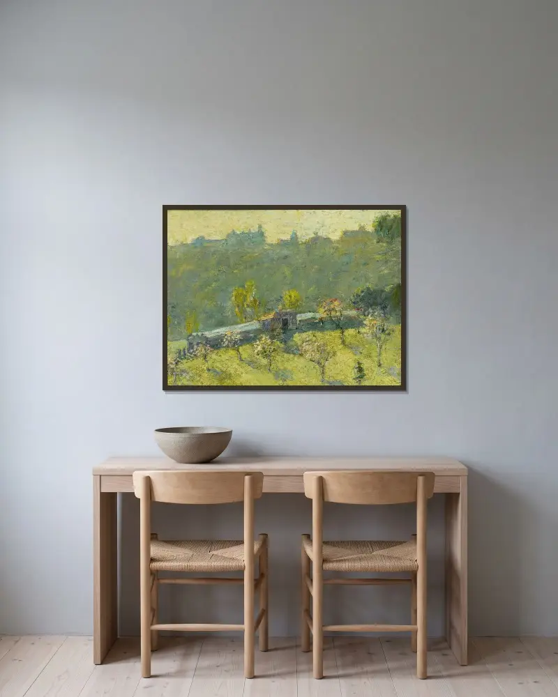Vår av Ernest Lawson inramad på en vägg