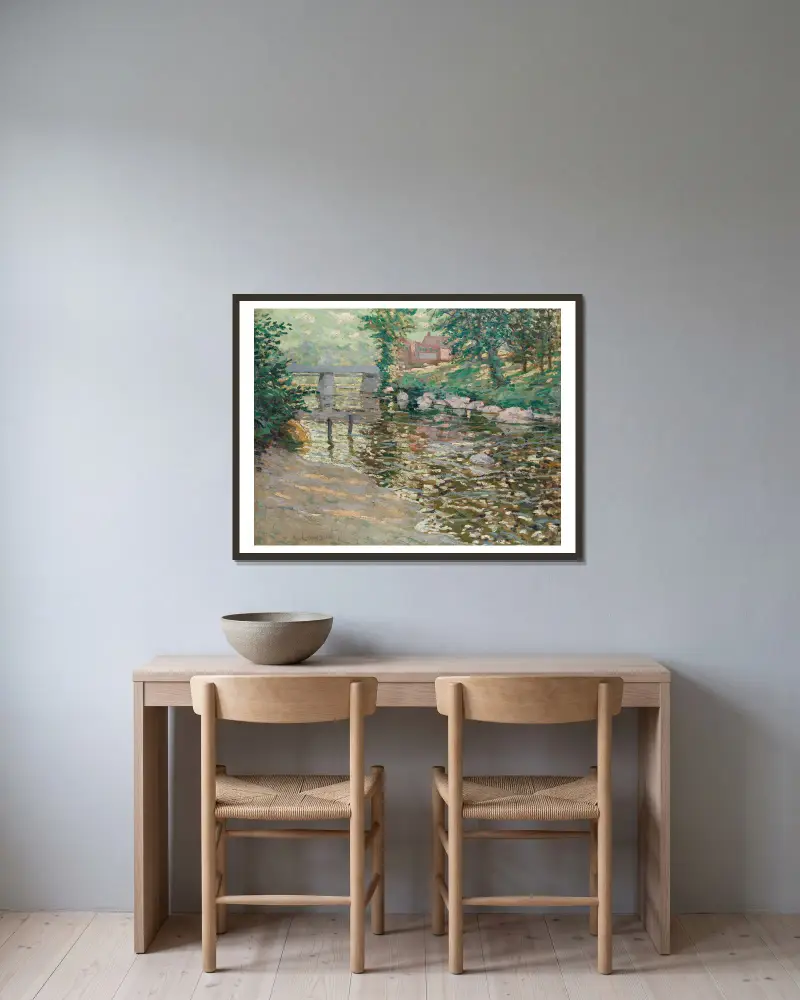 Der Bronx River von Ernest Lawson gerahmt an einer Wand