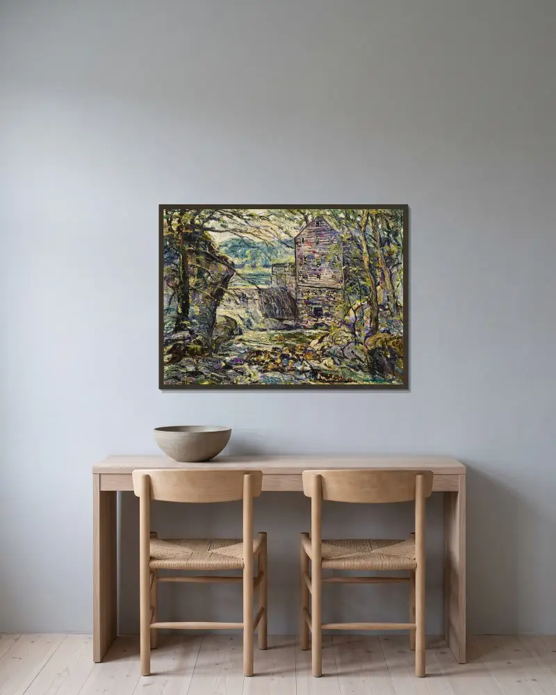 Kvarnen av Ernest Lawson inramad på en vägg