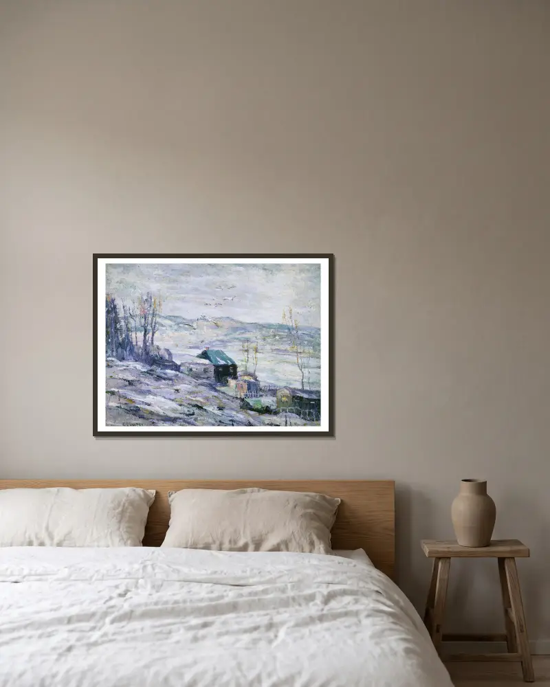 Windiger Tag, Bronx River von Ernest Lawson gerahmt an einer Wand