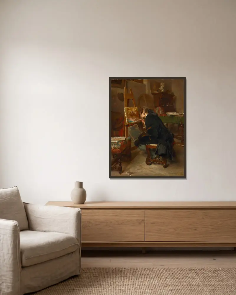 Malíř, Ernest Meissonier v rámu na stěně