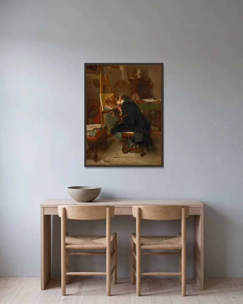 Malíř, Ernest Meissonier v rámu na stěně