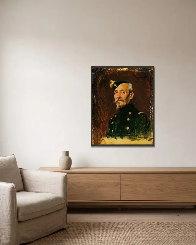 Colonel Félix Massue av Ernest Meissonier inramad på en vägg