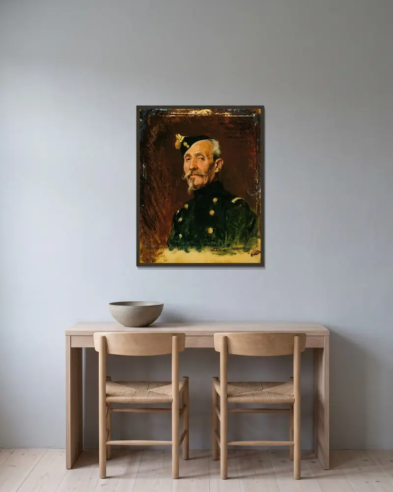 Colonel Félix Massue av Ernest Meissonier inramad på en vägg