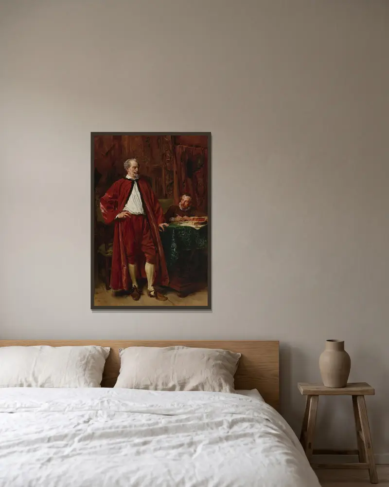 Diderot und sein Schreiber von Ernest Meissonier gerahmt an einer Wand