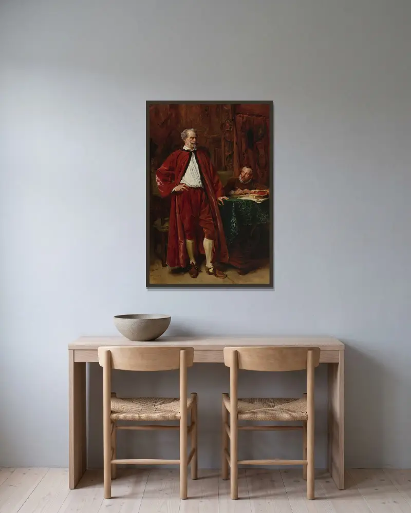 Diderot und sein Schreiber von Ernest Meissonier gerahmt an einer Wand