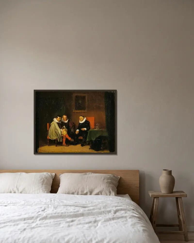 Holländska borgare av Ernest Meissonier inramad på en vägg