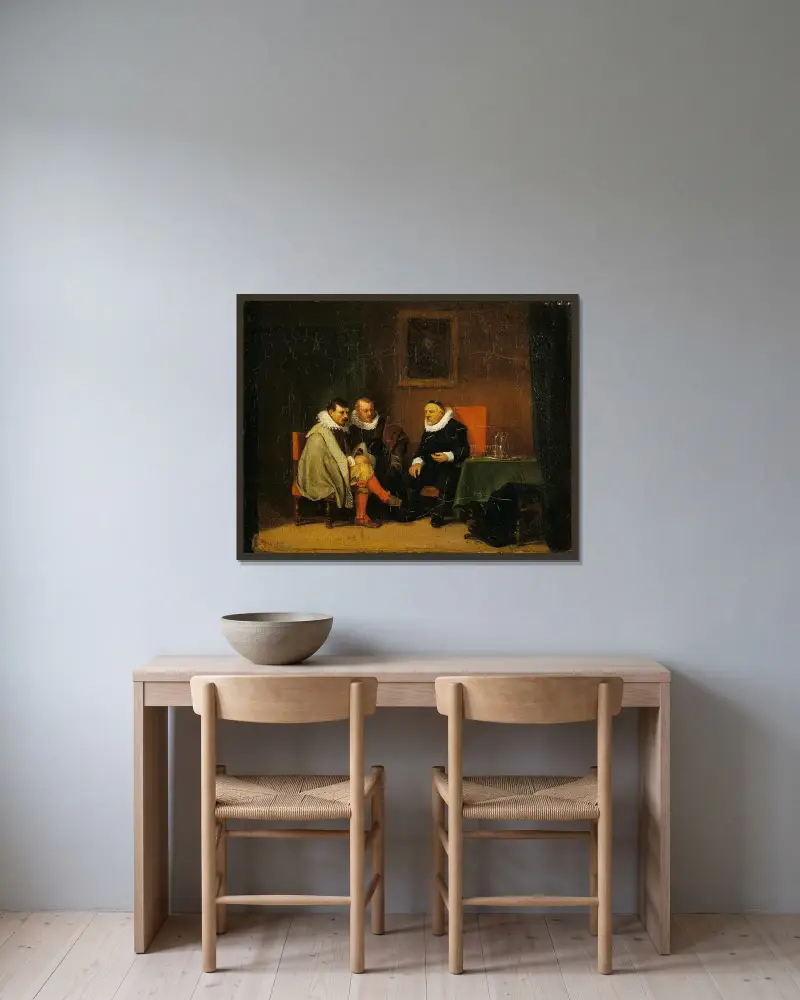 Holländska borgare av Ernest Meissonier inramad på en vägg
