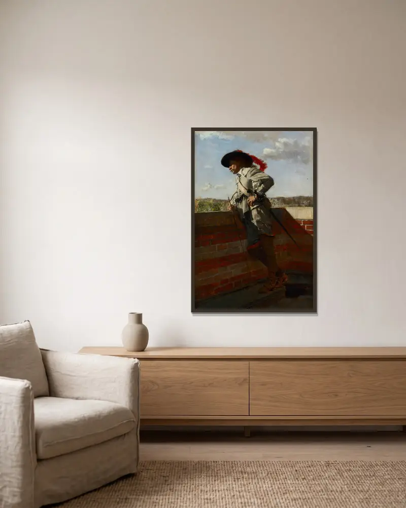 Na terase, Ernest Meissonier v rámu na stěně