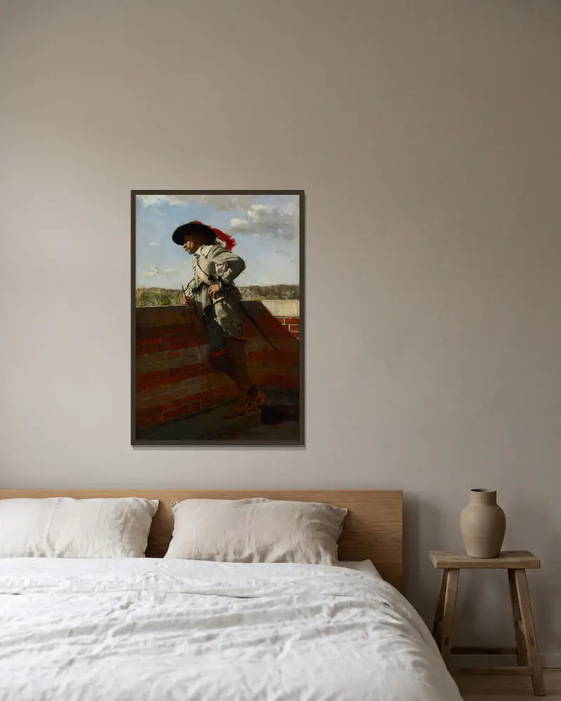 Na terase, Ernest Meissonier v rámu na stěně