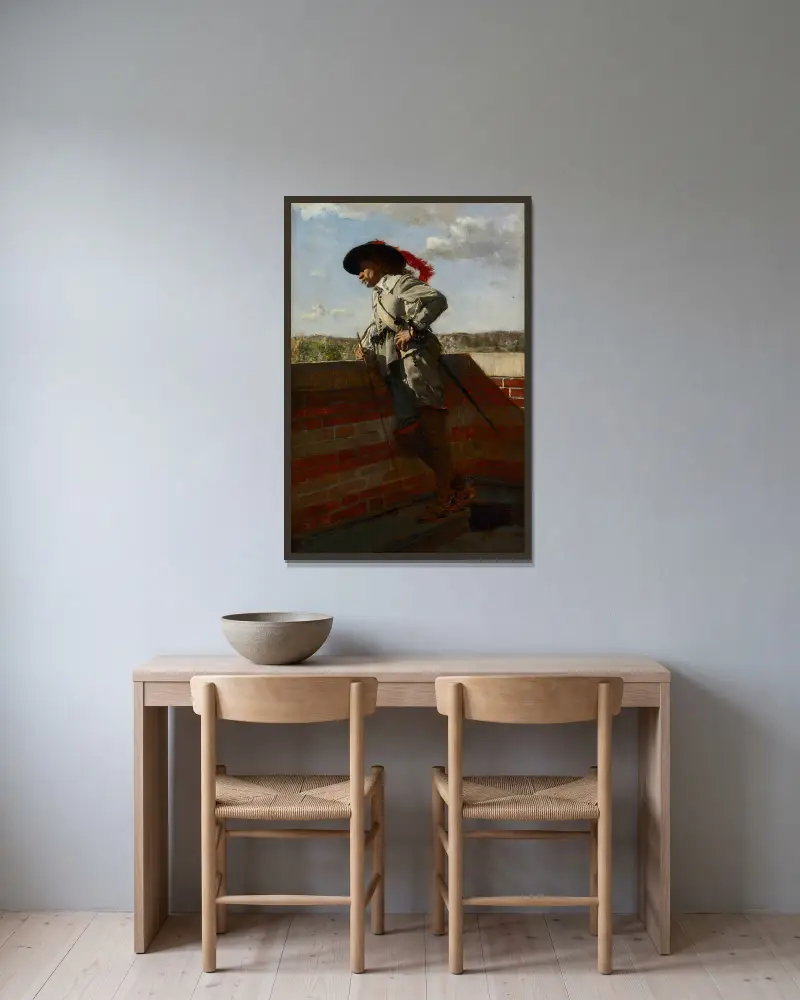 Na terase, Ernest Meissonier v rámu na stěně
