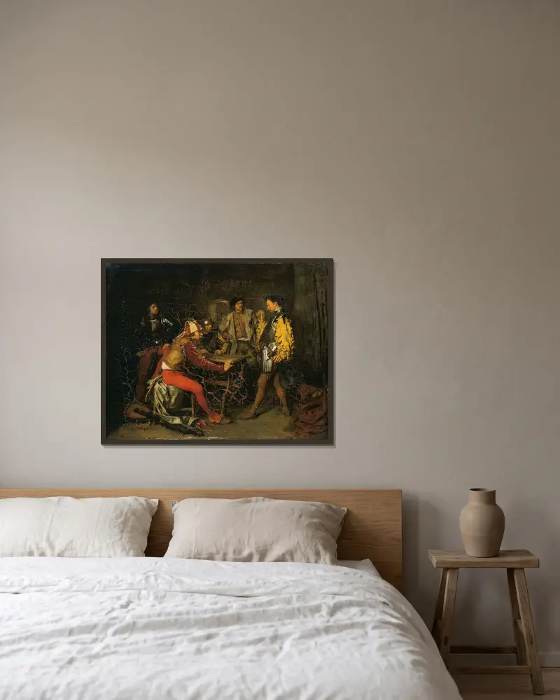 Vaktstugan av Ernest Meissonier inramad på en vägg
