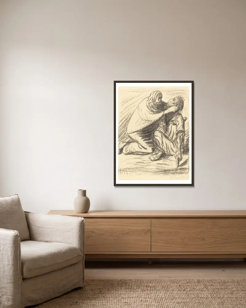 Błogosławieni miłosierni, Ernst Barlach w ramie na ścianie