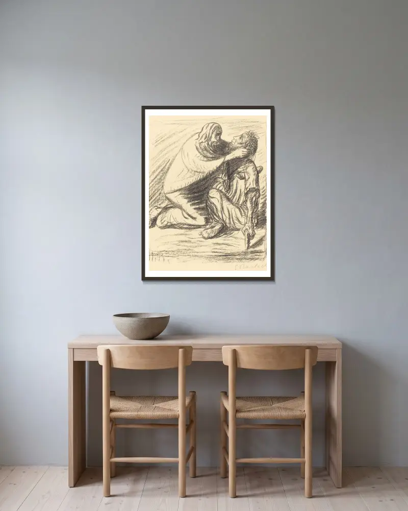 Błogosławieni miłosierni, Ernst Barlach w ramie na ścianie