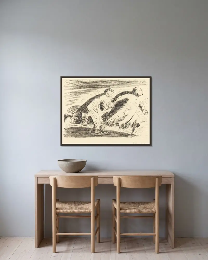 Uprchlíci, Ernst Barlach v rámu na stěně