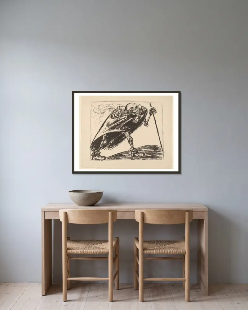 Vandrande döden, Ernst Barlach v rámu na stěně