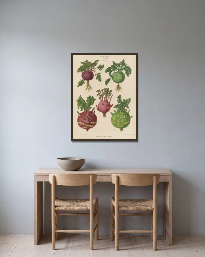 Kohl Rabi, or Turnip-rooted Cabbage av Ernst Benary inramad på en vägg