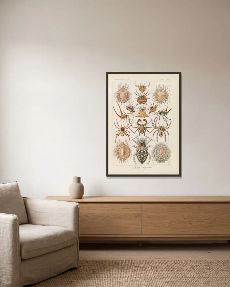 Pajęczaki, Ernst Haeckel w ramie na ścianie