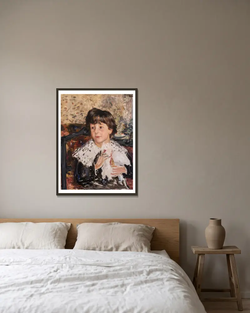 Edvard Heyman als Junge von Ernst Josephson gerahmt an einer Wand