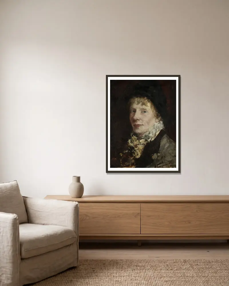 Porträt von Anna Nordgren von Ernst Josephson gerahmt an einer Wand
