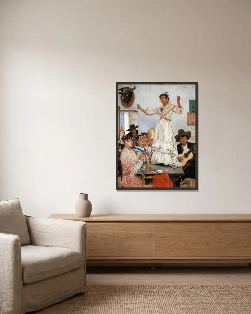 Spanischer Tanz von Ernst Josephson gerahmt an einer Wand
