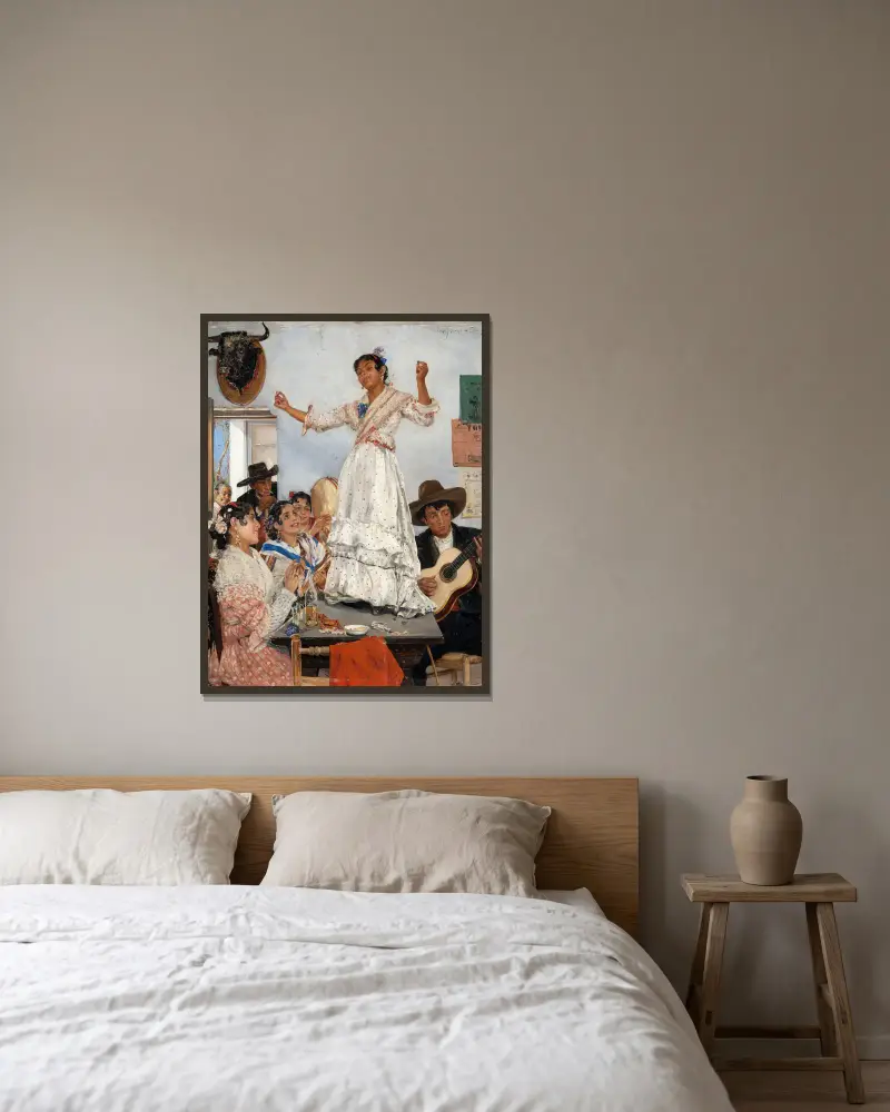 Spanischer Tanz von Ernst Josephson gerahmt an einer Wand