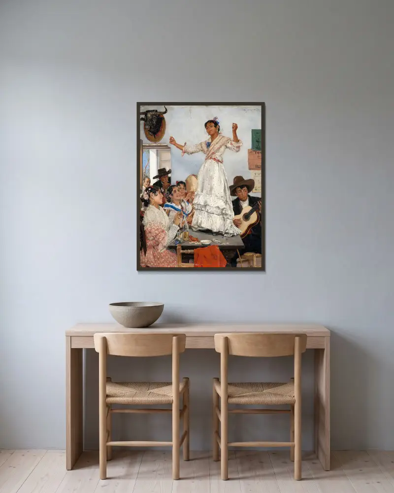 Spanischer Tanz von Ernst Josephson gerahmt an einer Wand